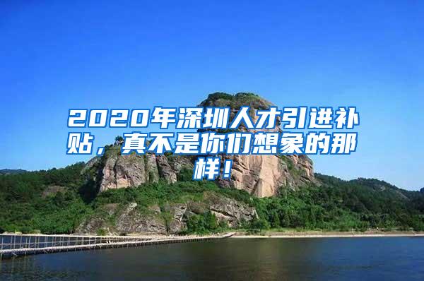 2020年深圳人才引进补贴，真不是你们想象的那样！