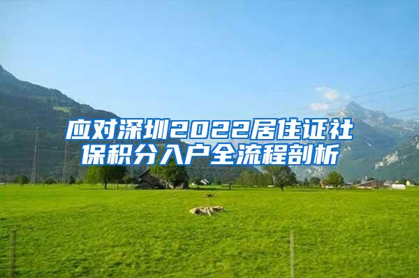 应对深圳2022居住证社保积分入户全流程剖析