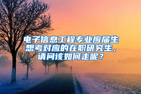 电子信息工程专业应届生想考对应的在职研究生，请问该如何走呢？