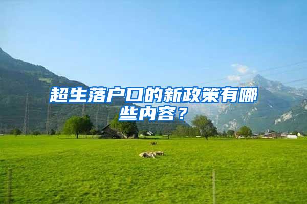 超生落户口的新政策有哪些内容？