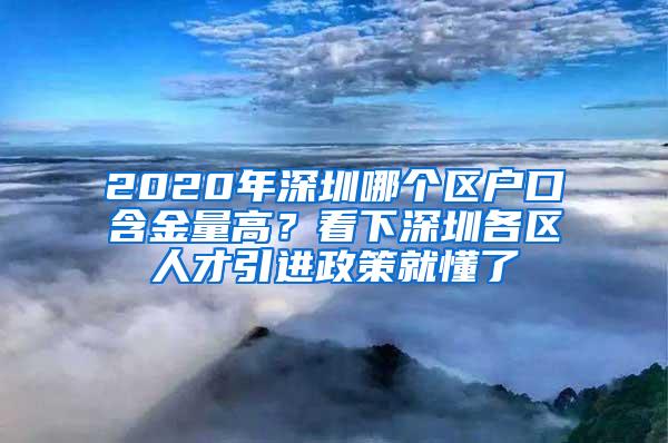 2020年深圳哪个区户口含金量高？看下深圳各区人才引进政策就懂了