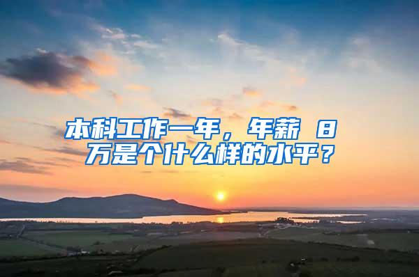 本科工作一年，年薪 8 万是个什么样的水平？