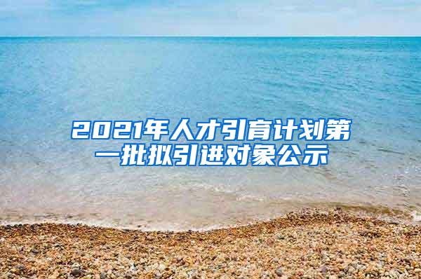 2021年人才引育计划第一批拟引进对象公示