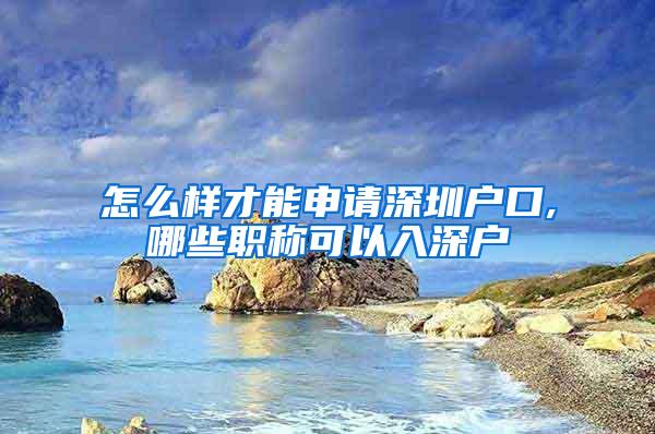 怎么样才能申请深圳户口,哪些职称可以入深户