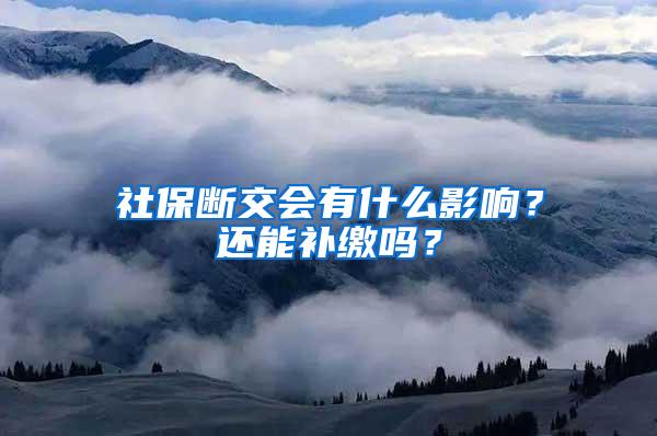 社保断交会有什么影响？还能补缴吗？