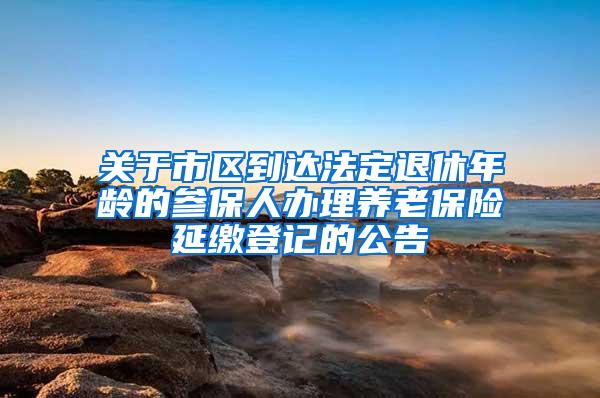 关于市区到达法定退休年龄的参保人办理养老保险延缴登记的公告