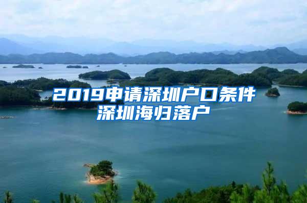 2019申请深圳户口条件深圳海归落户