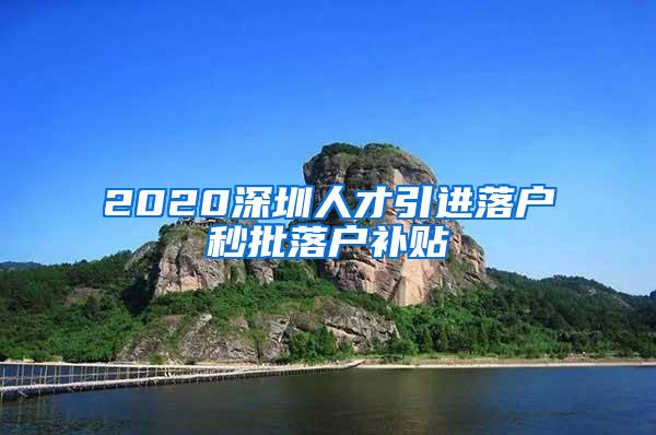 2020深圳人才引进落户秒批落户补贴