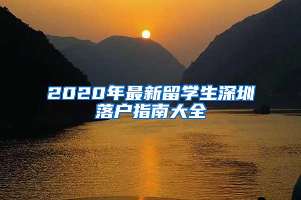 2020年最新留学生深圳落户指南大全