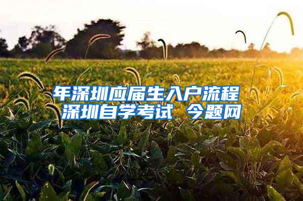 年深圳应届生入户流程 深圳自学考试 今题网