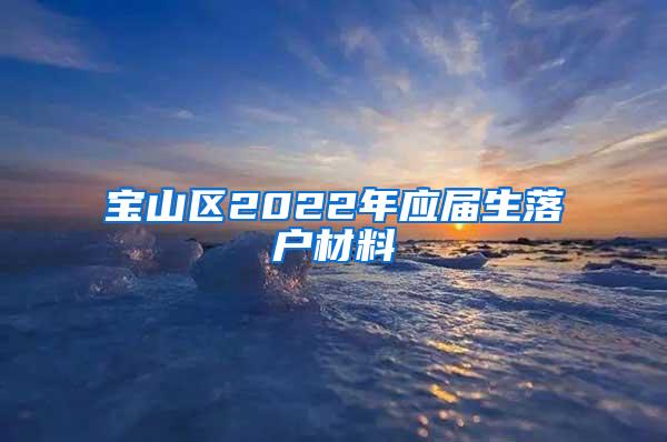 宝山区2022年应届生落户材料