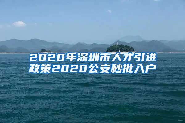 2020年深圳市人才引进政策2020公安秒批入户