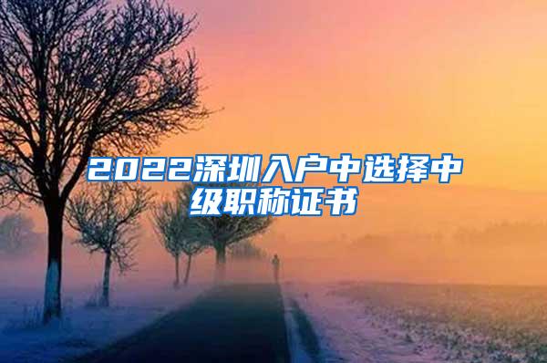 2022深圳入户中选择中级职称证书