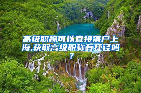 高级职称可以直接落户上海,获取高级职称有捷径吗？