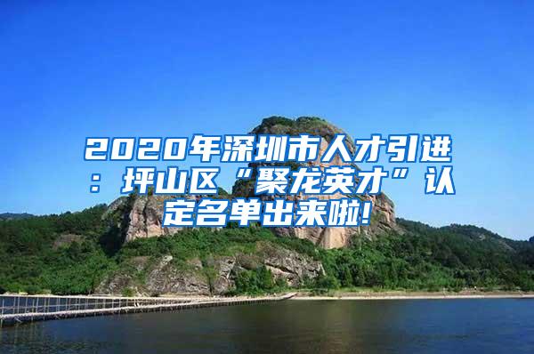 2020年深圳市人才引进：坪山区“聚龙英才”认定名单出来啦!