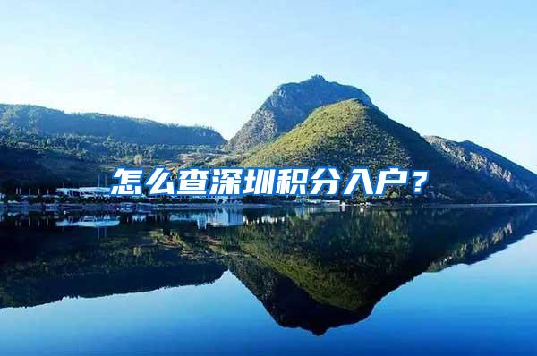 怎么查深圳积分入户？