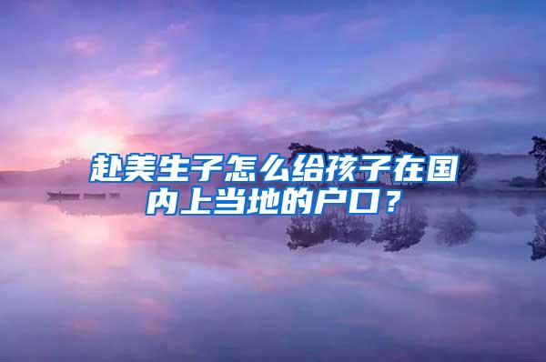 赴美生子怎么给孩子在国内上当地的户口？