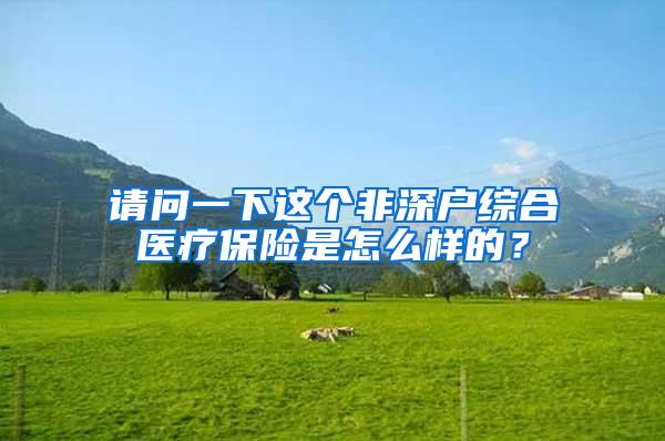 请问一下这个非深户综合医疗保险是怎么样的？
