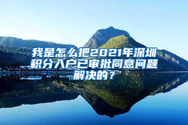 我是怎么把2021年深圳积分入户已审批同意问题解决的？