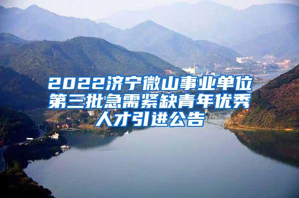 2022济宁微山事业单位第三批急需紧缺青年优秀人才引进公告