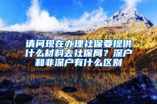 请问现在办理社保要提供什么材料去社保局？深户和非深户有什么区别