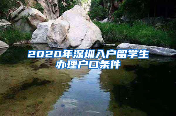 2020年深圳入户留学生办理户口条件