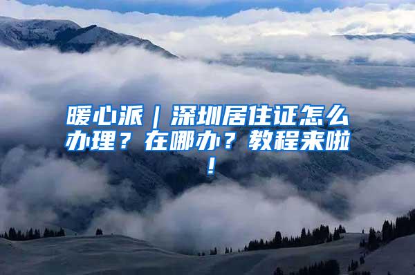 暖心派｜深圳居住证怎么办理？在哪办？教程来啦！