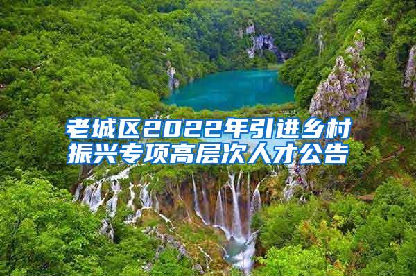 老城区2022年引进乡村振兴专项高层次人才公告