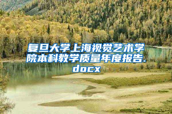 复旦大学上海视觉艺术学院本科教学质量年度报告.docx