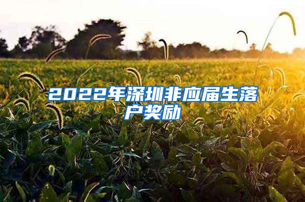 2022年深圳非应届生落户奖励