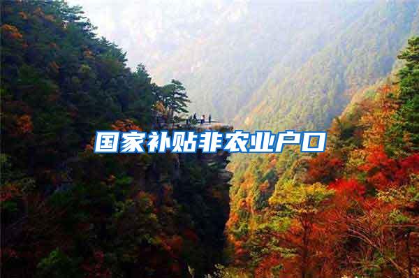 国家补贴非农业户口