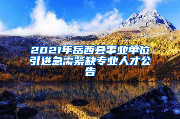 2021年岳西县事业单位引进急需紧缺专业人才公告