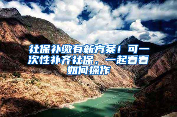 社保补缴有新方案！可一次性补齐社保，一起看看如何操作