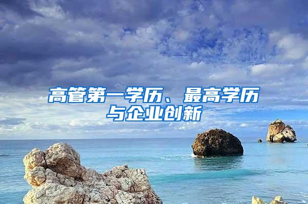 高管第一学历、最高学历与企业创新