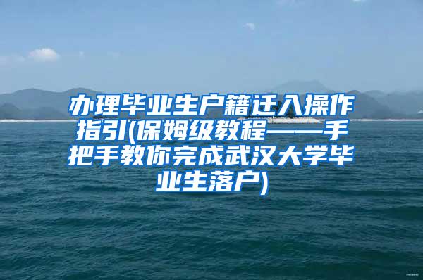 办理毕业生户籍迁入操作指引(保姆级教程——手把手教你完成武汉大学毕业生落户)