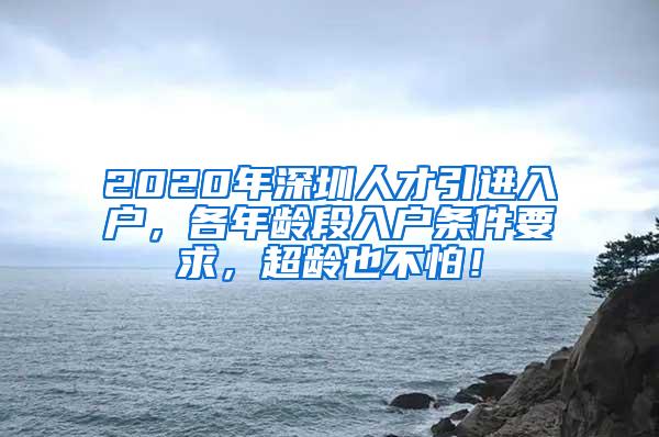 2020年深圳人才引进入户，各年龄段入户条件要求，超龄也不怕！