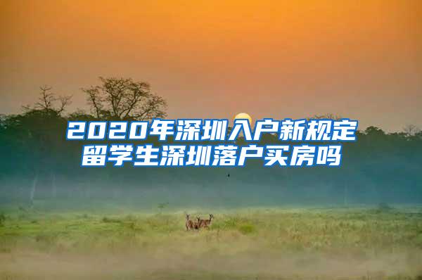 2020年深圳入户新规定留学生深圳落户买房吗