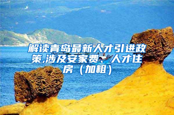 解读青岛最新人才引进政策,涉及安家费、人才住房（加粗）