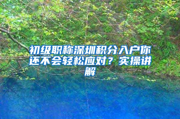 初级职称深圳积分入户你还不会轻松应对？实操讲解