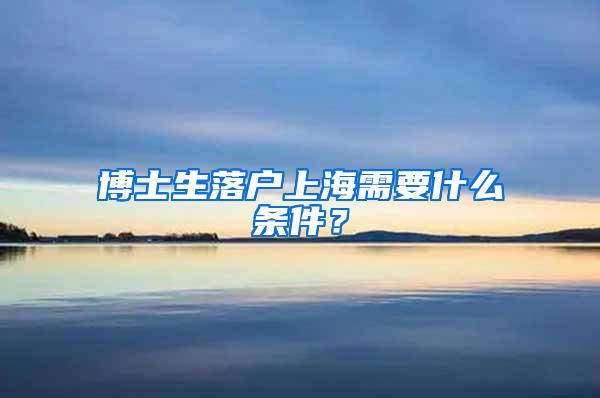 博士生落户上海需要什么条件？