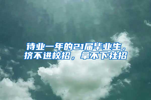 待业一年的21届毕业生，挤不进校招，拿不下社招