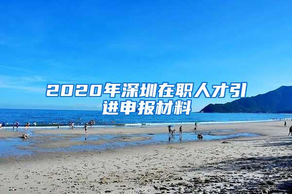 2020年深圳在职人才引进申报材料