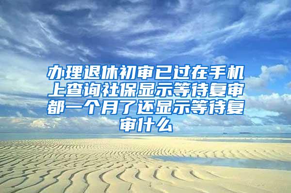 办理退休初审已过在手机上查询社保显示等待复审都一个月了还显示等待复审什么