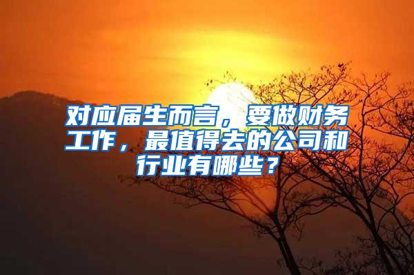对应届生而言，要做财务工作，最值得去的公司和行业有哪些？