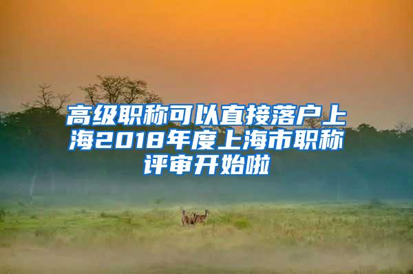 高级职称可以直接落户上海2018年度上海市职称评审开始啦