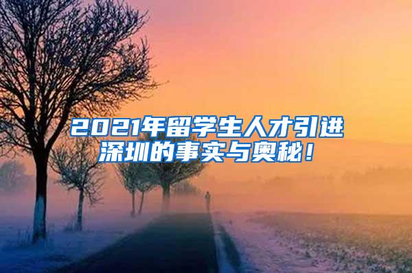 2021年留学生人才引进深圳的事实与奥秘！