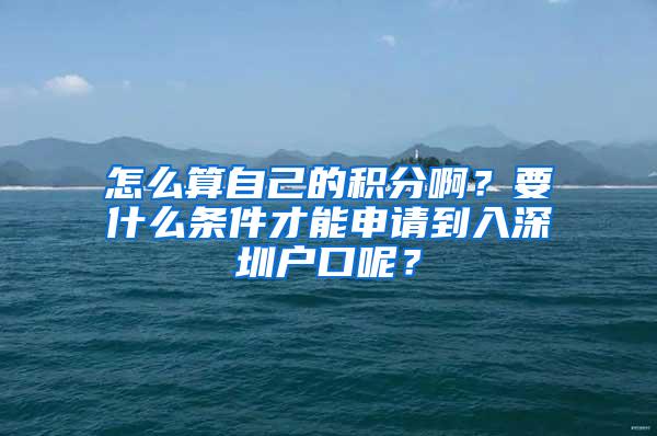 怎么算自己的积分啊？要什么条件才能申请到入深圳户口呢？