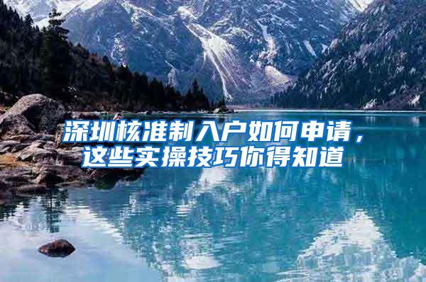 深圳核准制入户如何申请，这些实操技巧你得知道