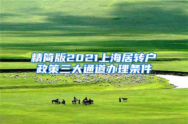 精简版2021上海居转户政策三大通道办理条件