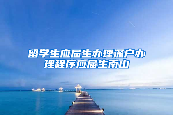 留学生应届生办理深户办理程序应届生南山